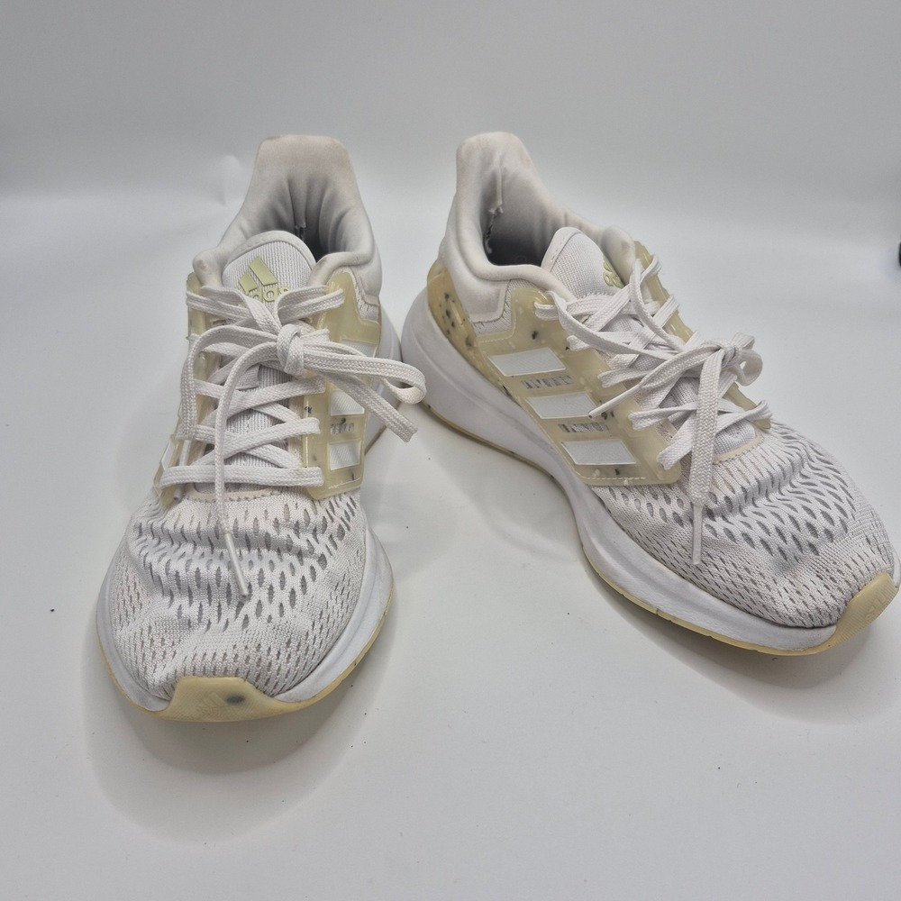 Adidas EQ21 Run White Cream Speckled Running Shoes GX6218 Mens 5 Womens 6